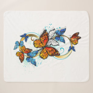 Infinity of Monarch Butterflies Sherpa Blanket