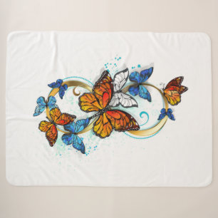 Infinity of Monarch Butterflies Sherpa Blanket
