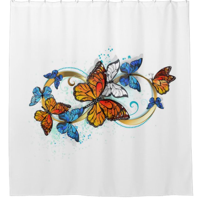 Infinity of Monarch Butterflies Shower Curtain (Front)