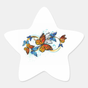 Infinity of Monarch Butterflies Star Sticker