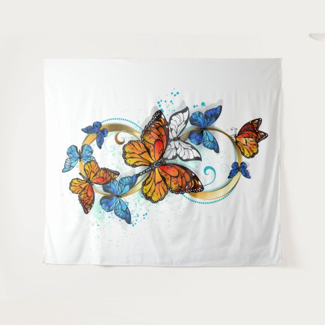 Infinity of Monarch Butterflies Tapestry (Front (Horizontal))