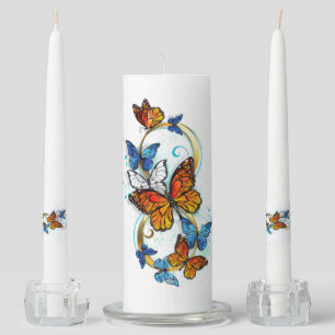 Infinity of Monarch Butterflies Unity Candle Set