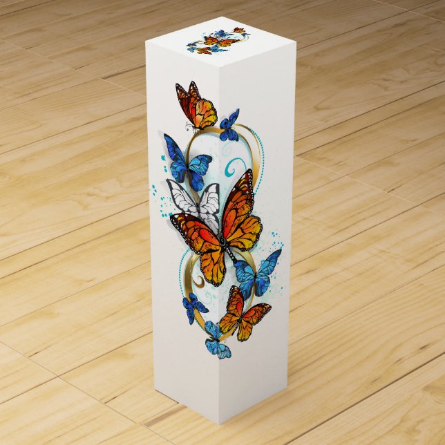 Infinity of Monarch Butterflies Wine Box (Front)