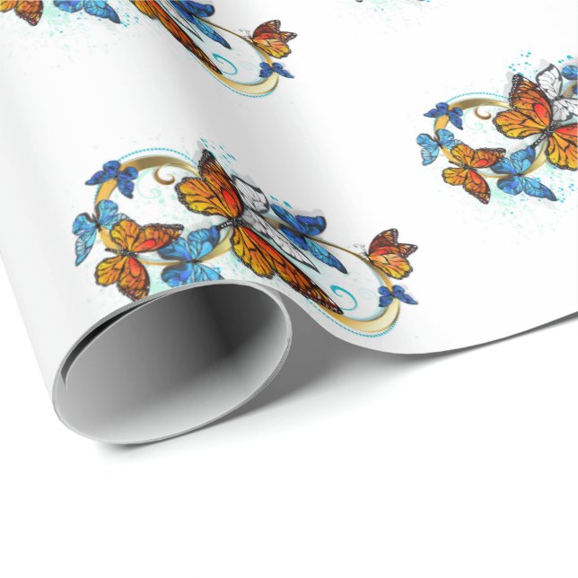 Infinity of Monarch Butterflies Wrapping Paper (Roll Corner)