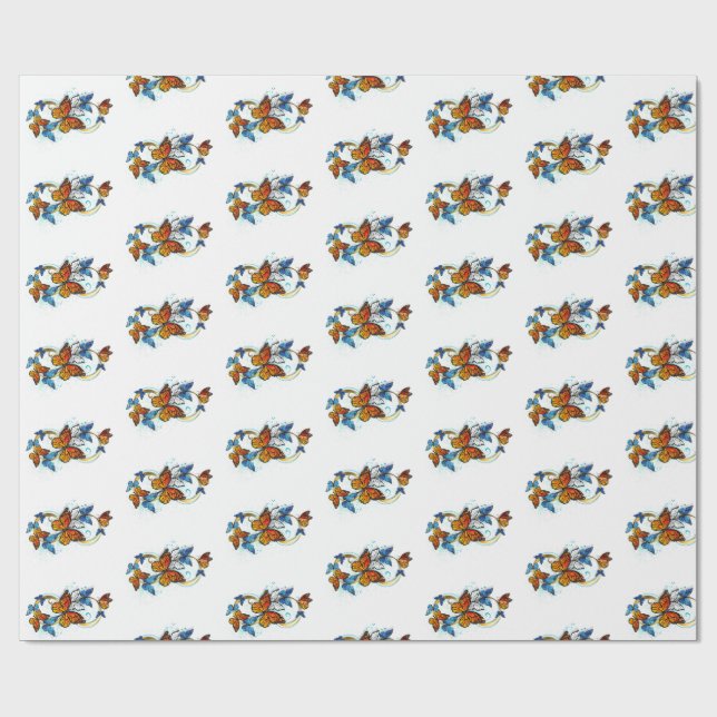 Infinity of Monarch Butterflies Wrapping Paper (Flat)