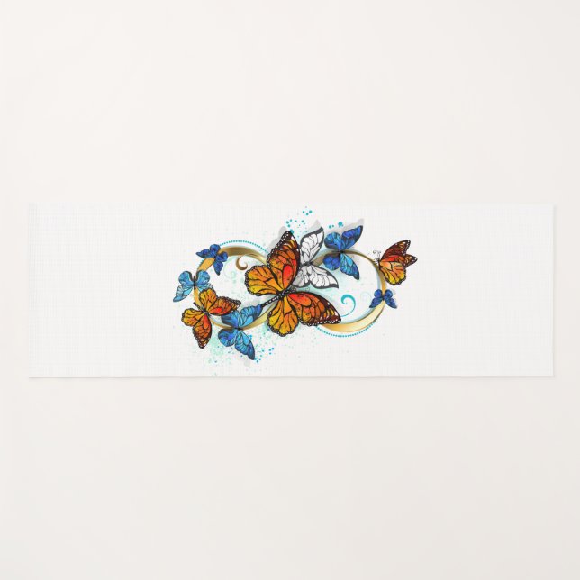 Infinity of Monarch Butterflies Yoga Mat (Front (Horizontal))