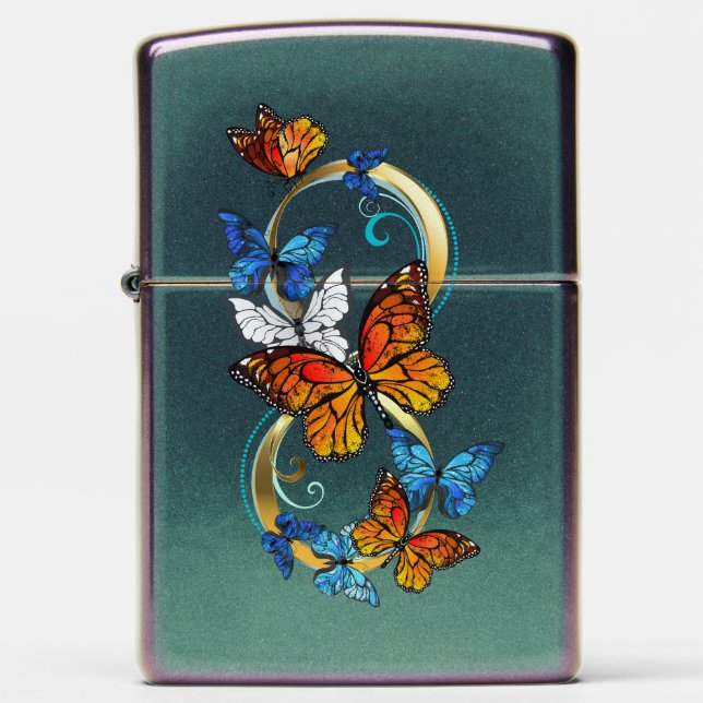 Infinity of Monarch Butterflies Zippo Lighter (Front)