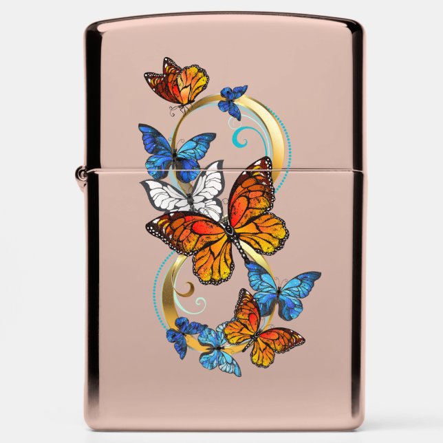 Infinity of Monarch Butterflies Zippo Lighter (Front)