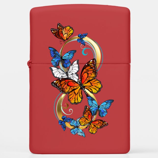 Infinity of Monarch Butterflies Zippo Lighter (Front)