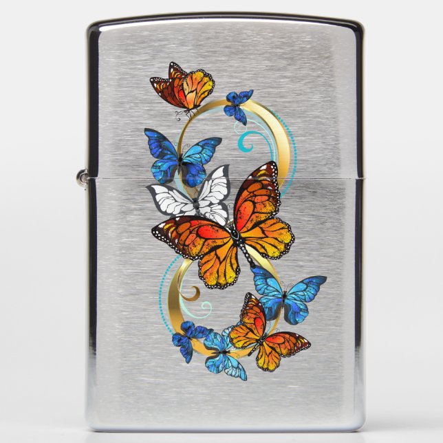 Infinity of Monarch Butterflies Zippo Lighter (Front)