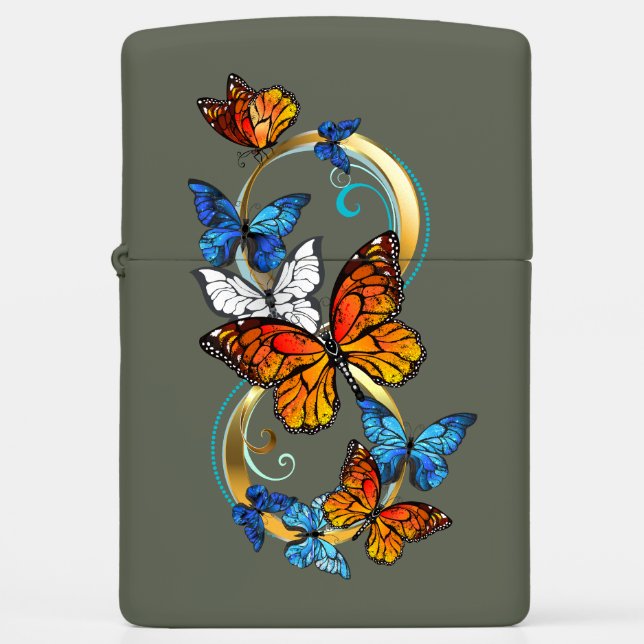 Infinity of Monarch Butterflies Zippo Lighter (Front)