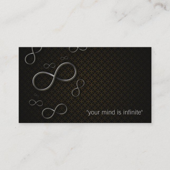 Infinity Personal Trainer | Gray Business Card (Front)