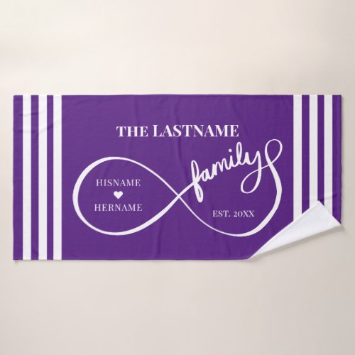 Infinity Personalized Family Name and Est Date Bath Towel