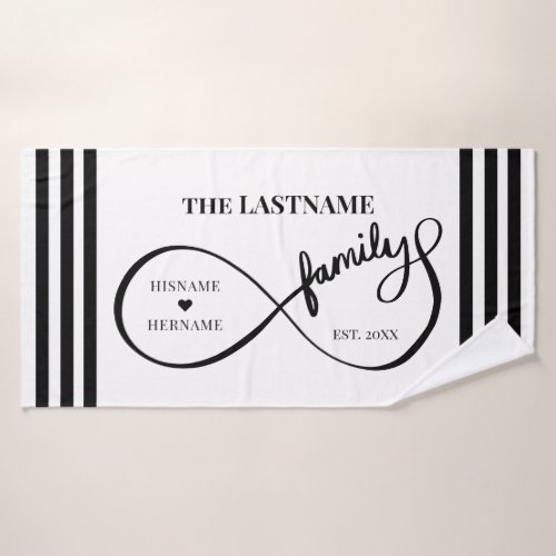 Infinity Personalized Family Name and Est Date Bath Towel