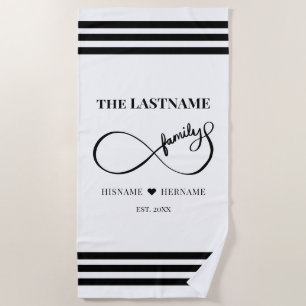 Infinity Personalized Family Name and Est. Date Beach Towel