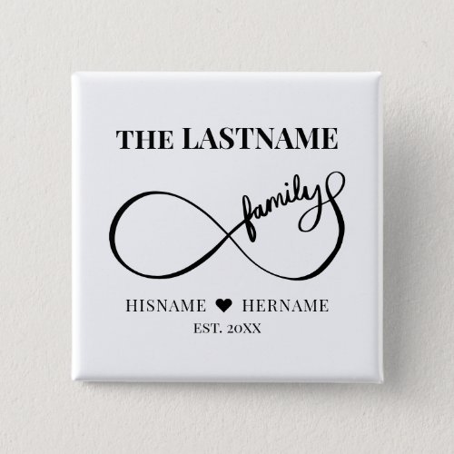 Infinity Personalized Family Name and Est Date  Button