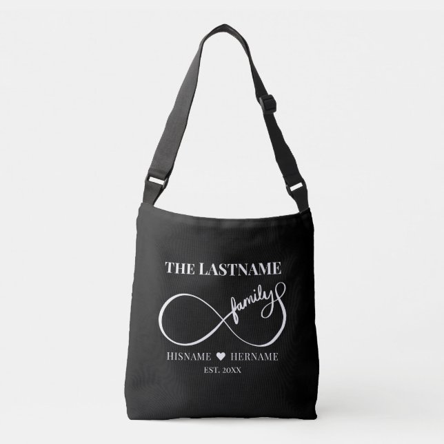 Infinity Personalized Family Name and Est. Date Crossbody Bag (Front)