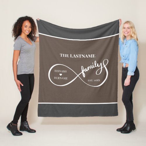 Infinity Personalized Family Name and Est Date Fleece Blanket