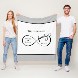 Infinity Personalized Family Name and Est. Date Fleece Blanket