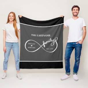 Infinity Personalized Family Name and Est. Date Fleece Blanket