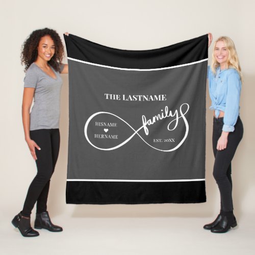 Infinity Personalized Family Name and Est Date Fleece Blanket