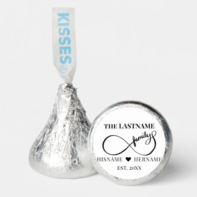 Infinity Personalized Family Name and Est. Date  Hershey®'s Kisses® (Front)
