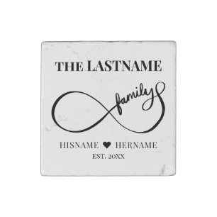 Infinity Personalized Family Name and Est. Date Stone Magnet