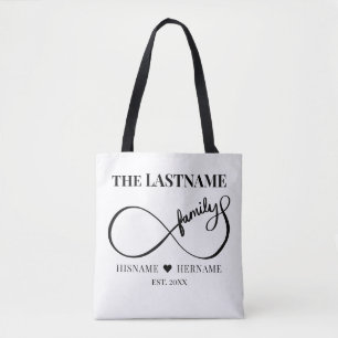 Infinity Personalized Family Name and Est. Date Tote Bag