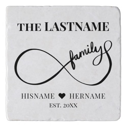 Infinity Personalized Family Name and Est Date Trivet