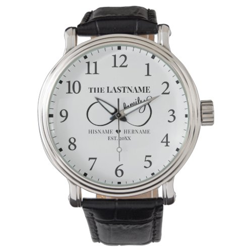 Infinity Personalized Family Name and Est Date Watch