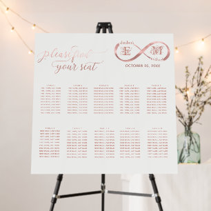Infinity rose gold romantic monogram calligraphy p foam board