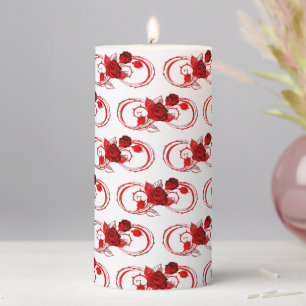 Infinity Rose Pattern Pillar Candle