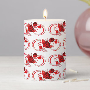 Infinity Rose Pattern Pillar Candle