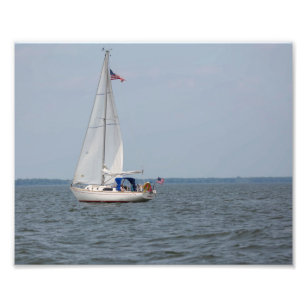 Infinity Sailboat Sailing Lake Michigan Photo Print