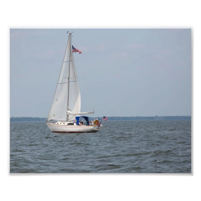 Infinity Sailboat Sailing Lake Michigan Photo Print (Front)