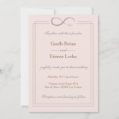 Infinity Sign Elegant Blush Pink Gray Gold Wedding Invitation | Zazzle