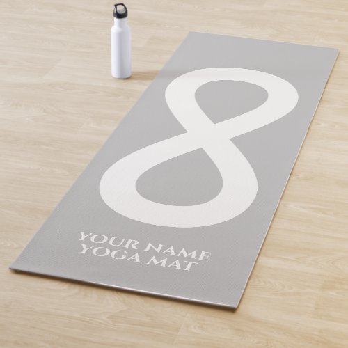 Infinity sign spiritual icon symbol custom grey yoga mat