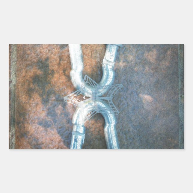 Infinity silver star rectangular sticker (Front)