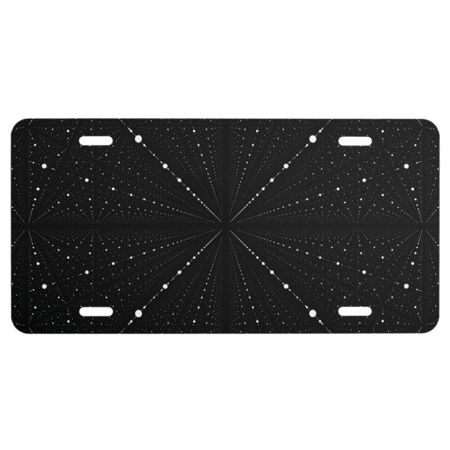 Infinity Space Dots -Black- License Plate (Front)