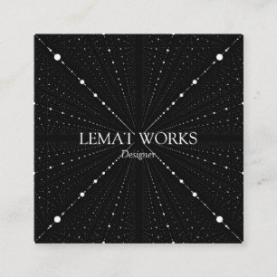 Infinity Space Dots -Black- Square Business Card