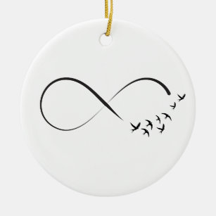 Infinity swallow symbol ceramic ornament