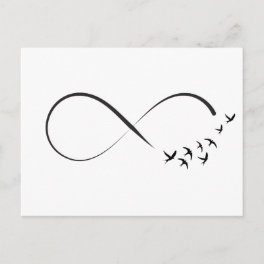 Infinity swallow symbol postcard