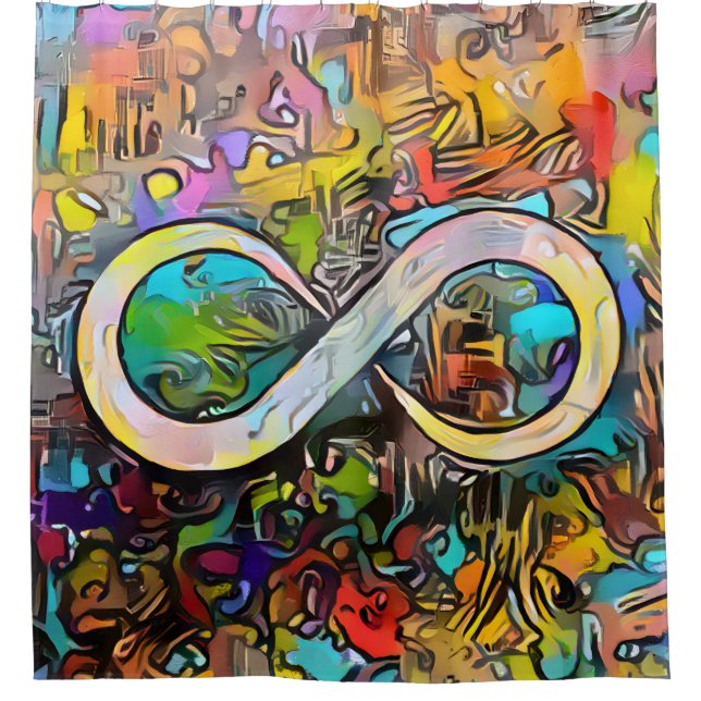 Infinity Symbol  | Autism Awareness Neurodiversity Shower Curtain (Front)