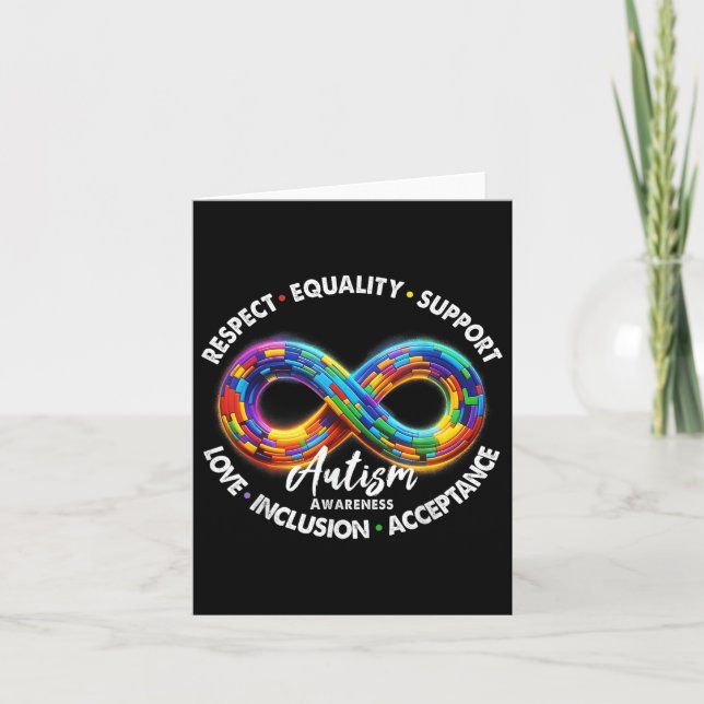 Infinity Symbol Autism Awareness Respect Equality  Card (Front)