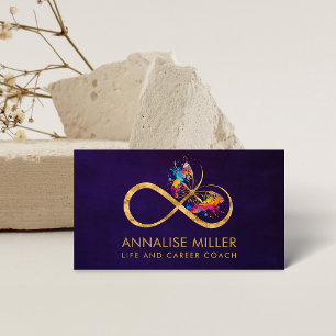 Infinity Symbol Butterfly Color Splatter Business Card