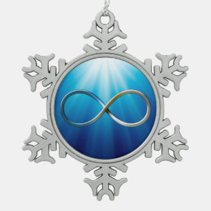 Infinity Symbol Cool Gifts Snowflake Pewter Christmas Ornament