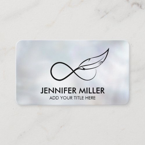 Infinity Symbol Feather _ Line Art Business Card