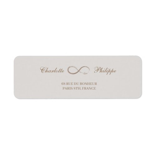 Infinity Symbol Gold Gray Wedding Address Label