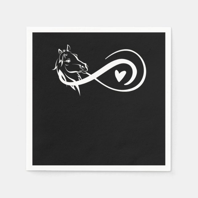 Infinity Symbol Horse Heart Equestrian Racing Gift Napkins (Front)