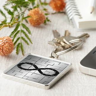 Infinity Symbol in Maze Abstract Design Keychain
